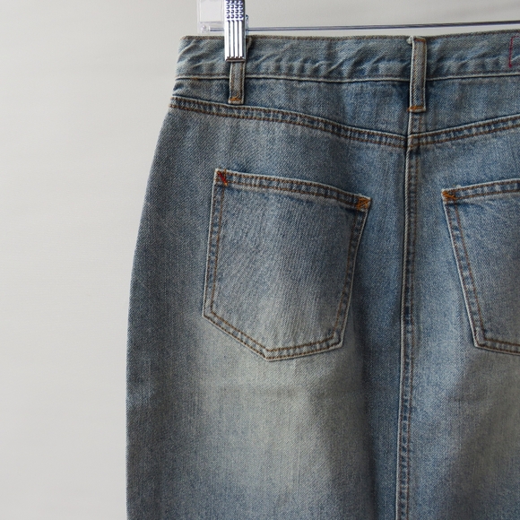 Marine Layer Celine Denim High Rise Jean Skirt Size 8 - Picture 9 of 14